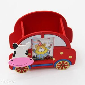 Cartoon <em>car</em> shaped wooden pen <em>holder</em> container cube stationery <em>holder</em>