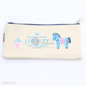 Cute horse pattern cotton&jute <em>coin</em> <em>purse</em> change <em>purse</em> pen bag
