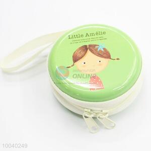 Round Portable <em>Coin</em> <em>Purse</em> Hard Key Earphone Holder Case Bag