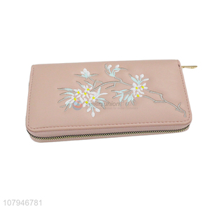 Low price flower pattern women fashion long <em>wallet</em> for sale
