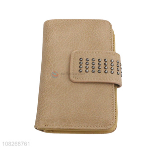 Good quality female <em>wallet</em> pu leather rivet <em>clutch</em> wallets for women