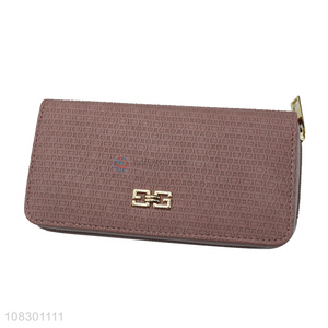 High quality pu leather zipper <em>wallet</em> embossed <em>clutch</em> purse