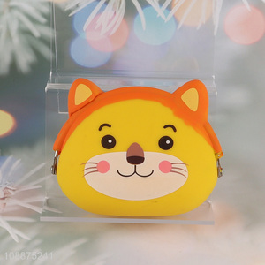 Wholesale cartoon animal silicone <em>coin</em> pouch <em>purse</em> for kids boys girls