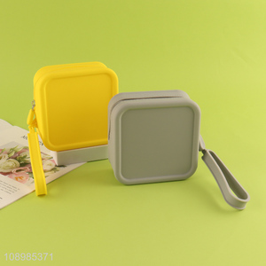 Top sale square portable travel silicone makeup <em>bag</em> <em>cosmetic</em> <em>bag</em>
