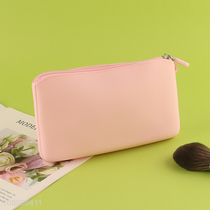 Good price pink silicone waterproof makeup <em>bag</em> <em>cosmetic</em> <em>bag</em> with zipper