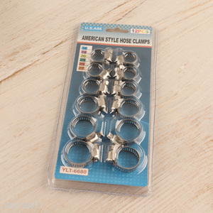 Wholesale 12PCS American Type <em>Hose</em> <em>Clamps</em> Stainless Steel Pipe <em>Hose</em> <em>Clamps</em>