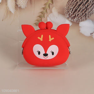 Factory Price Cartoon Animal Silicone <em>Coin</em> <em>Purse</em> Zippered Change <em>Purse</em>