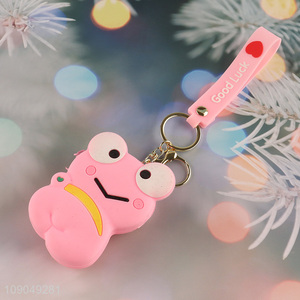 Yiwu market portable cartoon frog shape silicone pocket money bag <em>coin</em> <em>purse</em>