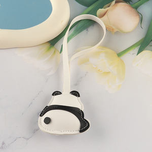 New Arrival Panda Keychain Pendant PU Leather Bag Charm <em>Key</em> <em>Chain</em> Accessories