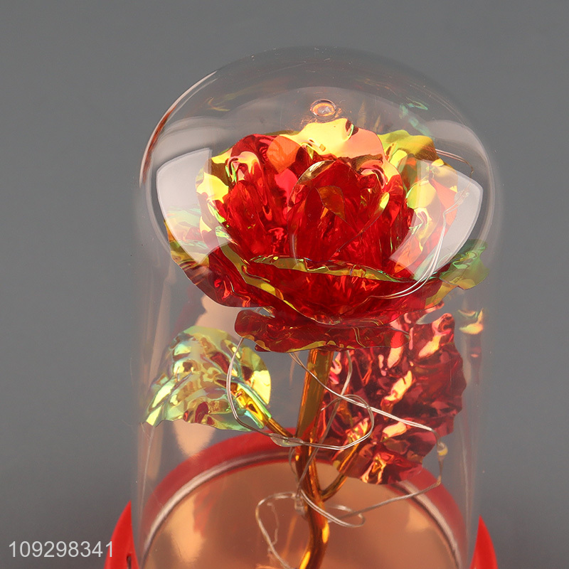 Top selling plastic rose flower ornament with acrylic cover