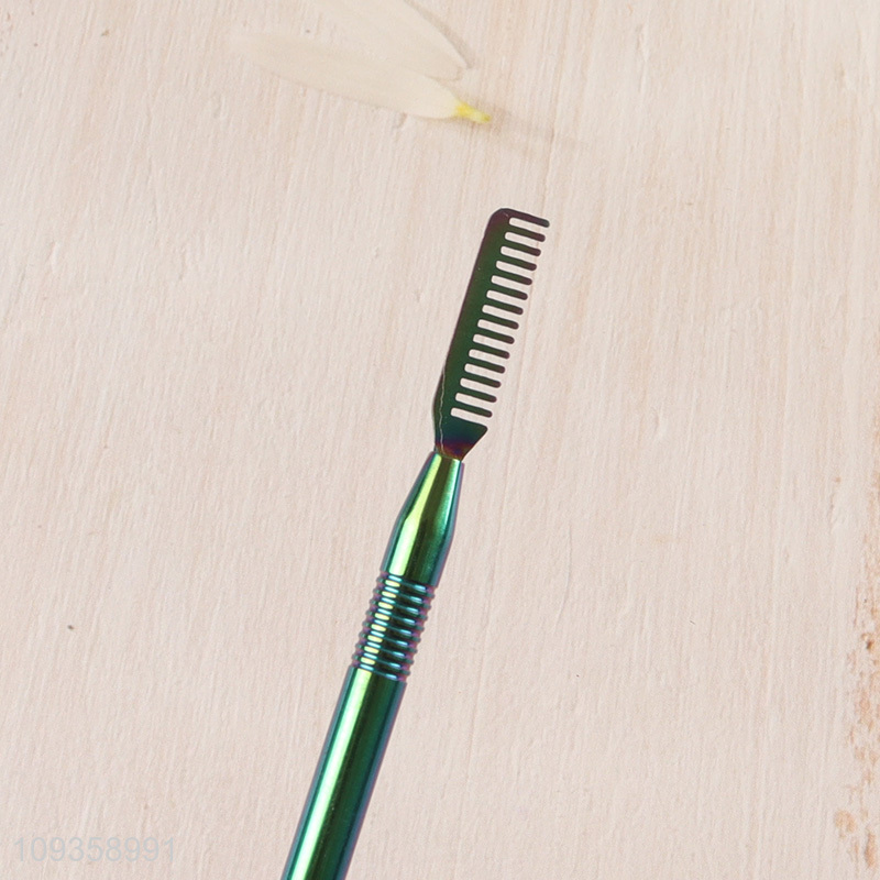 Factory price stainless steel makeup eyebrow comb