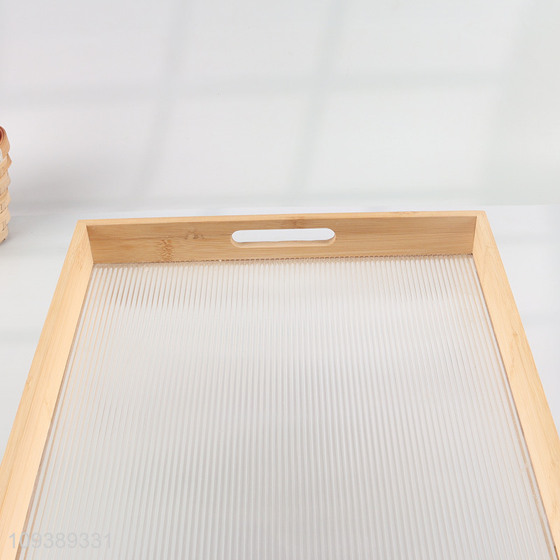 New arrival bamboo rectangle storage tray for sale