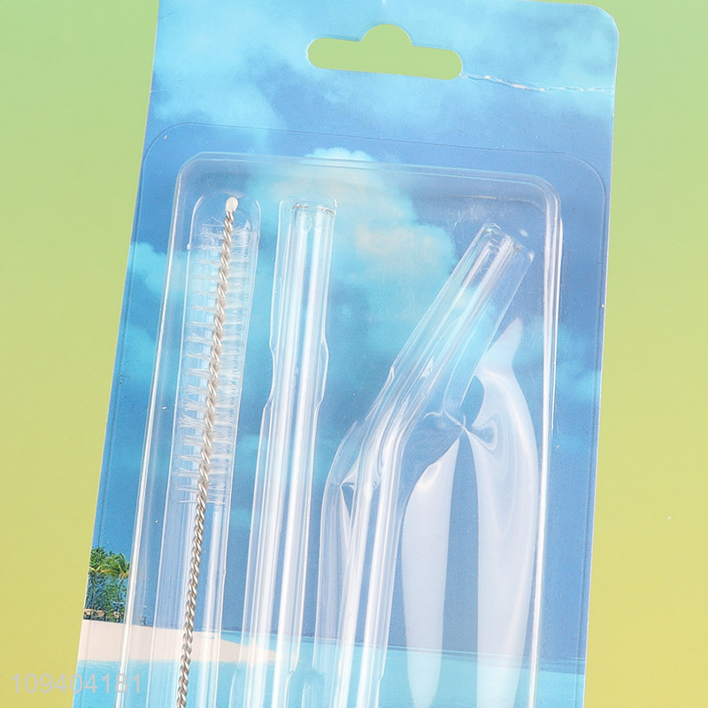 Factory direct sale clear drinking straw juice straw with brush