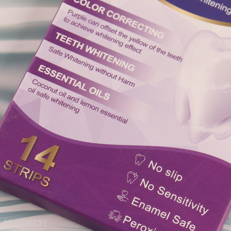 Factory price purple teeth brightening teeth strips