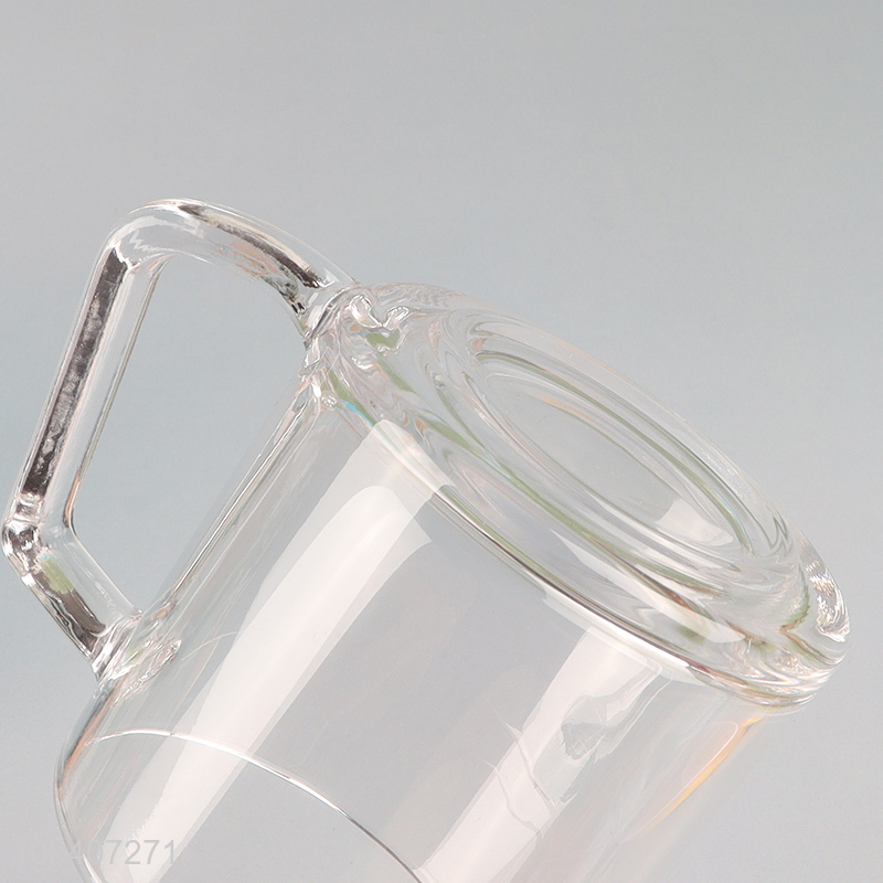 Factory direct sale clear glass water cup coffee cup with handle