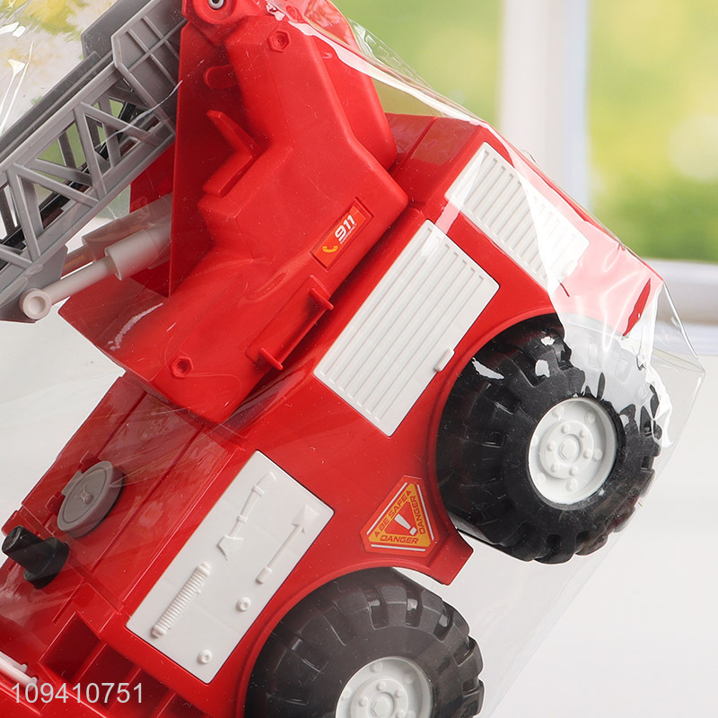 China wholesale cute cartoon fire engine ladder vehicle toy