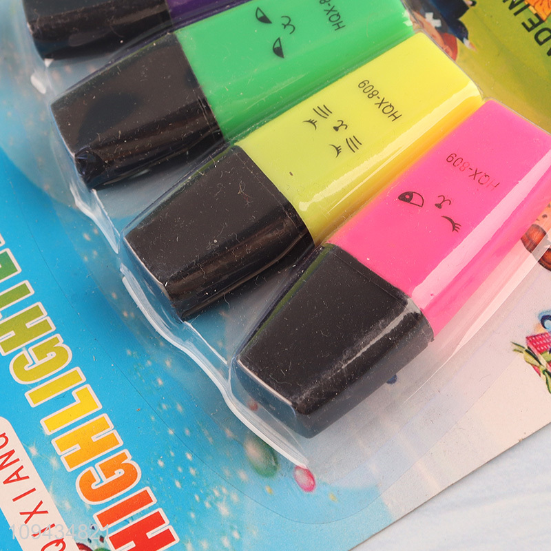 Good selling 4pcs non-toxic highlighter pen set wholesale