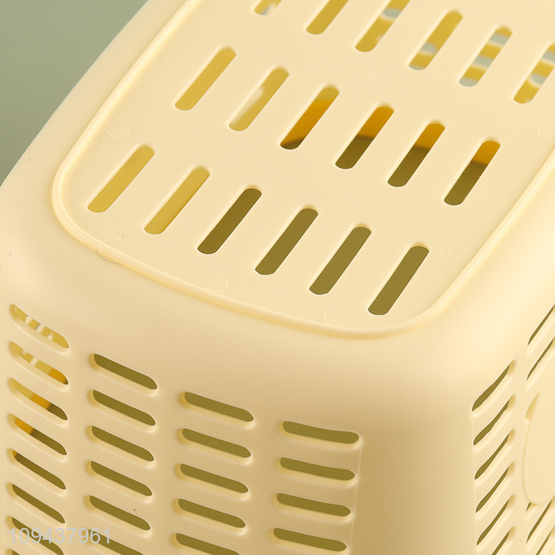 Fashion Plastic Storage Basket With Handle For Bathroom & Kitchen