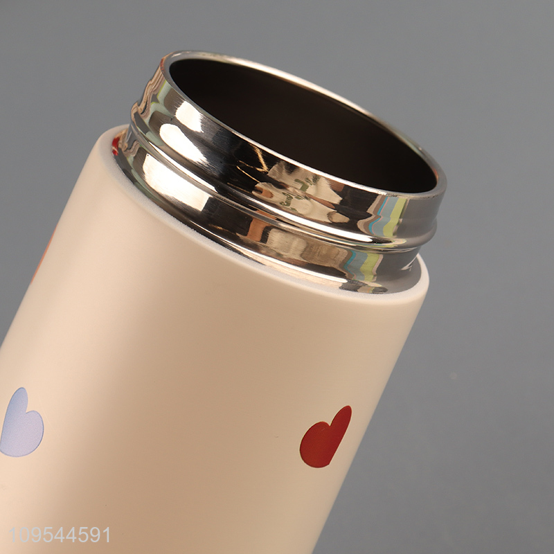 Portable Heart Pattern Insulated Tumbler Fashion Sports Bottle